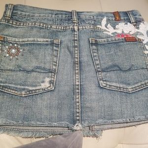 7 for all  mankind mini jean skirt